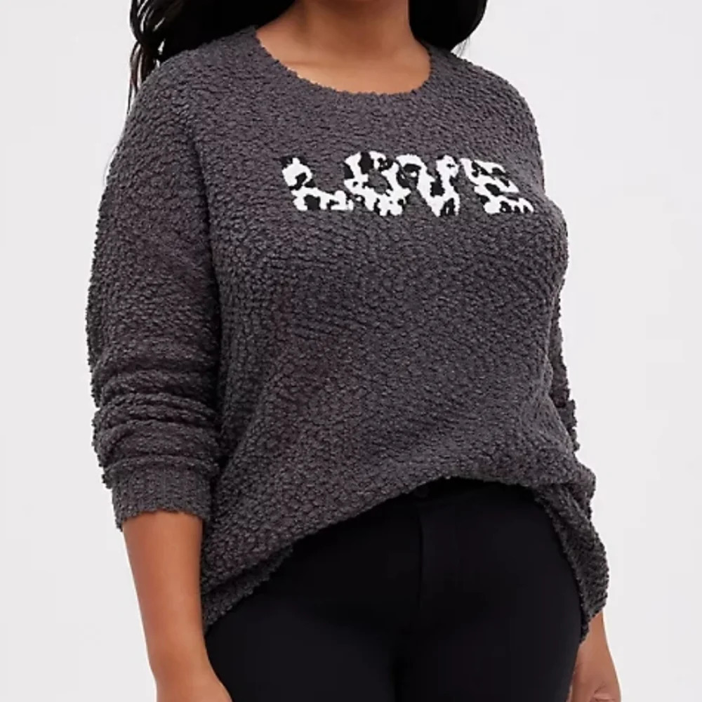 TORRID DROP SHOULDER SWEATER -‎ LOVE GREY